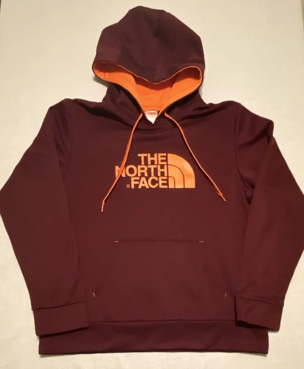 The North Face Men's Burgundy Pullover Hoodie L/G Polyester Pockets Logo